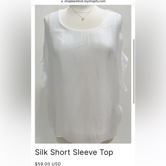 Italian silk short sleeve top - Picture 5 of 8